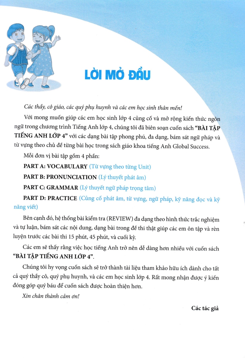 bộ global success - bài tập tiếng anh 4 - không đáp án