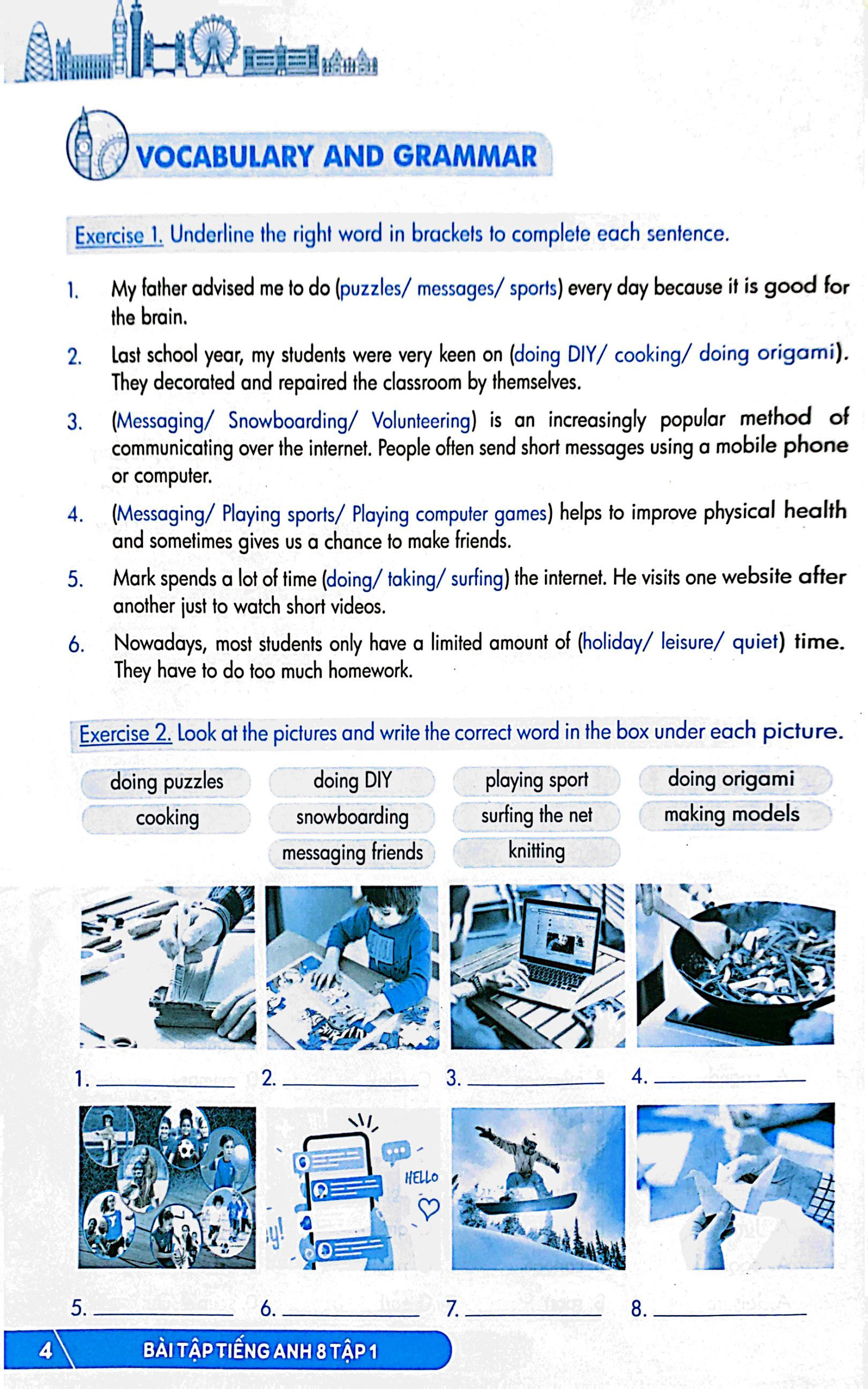 bộ global success - bài tập tiếng anh 8 cơ bản và chuyên sâu - tập 1 (biên soạn theo chương trình giáo dục phổ thông mới)