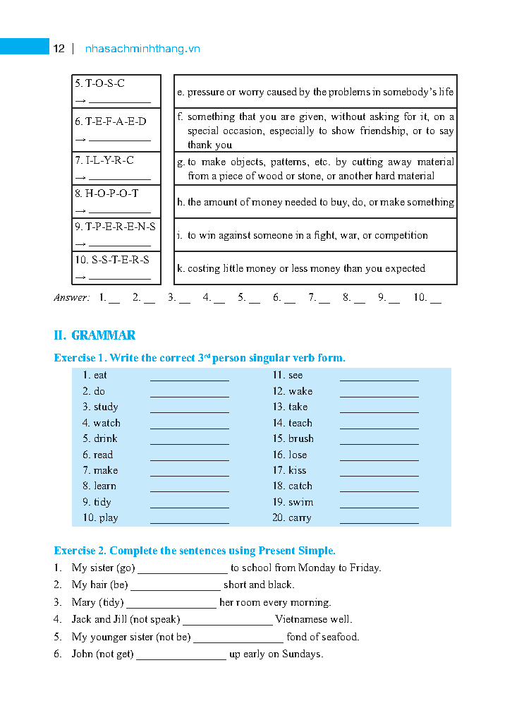 bộ global success - bài tập tiếng anh lớp 7 (không đáp án)