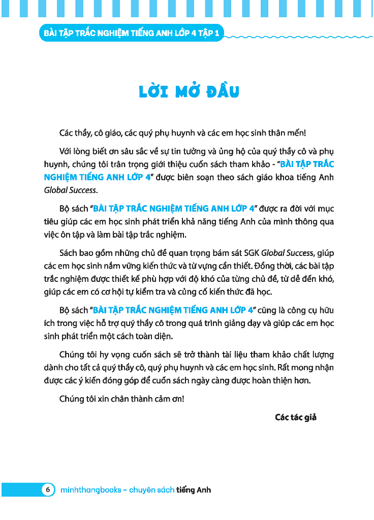 bộ global success - bài tập trắc nghiệm tiếng anh lớp 4 - tập 1 - có đáp án