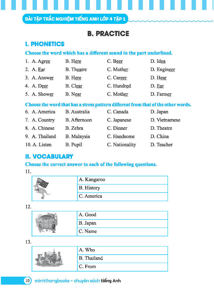 bộ global success - bài tập trắc nghiệm tiếng anh lớp 4 - tập 1 - có đáp án