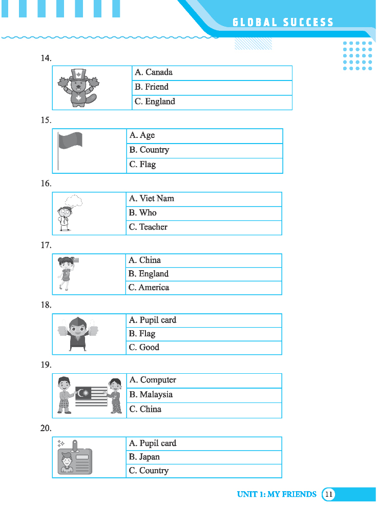 bộ global success - bài tập trắc nghiệm tiếng anh lớp 4 - tập 1 - có đáp án