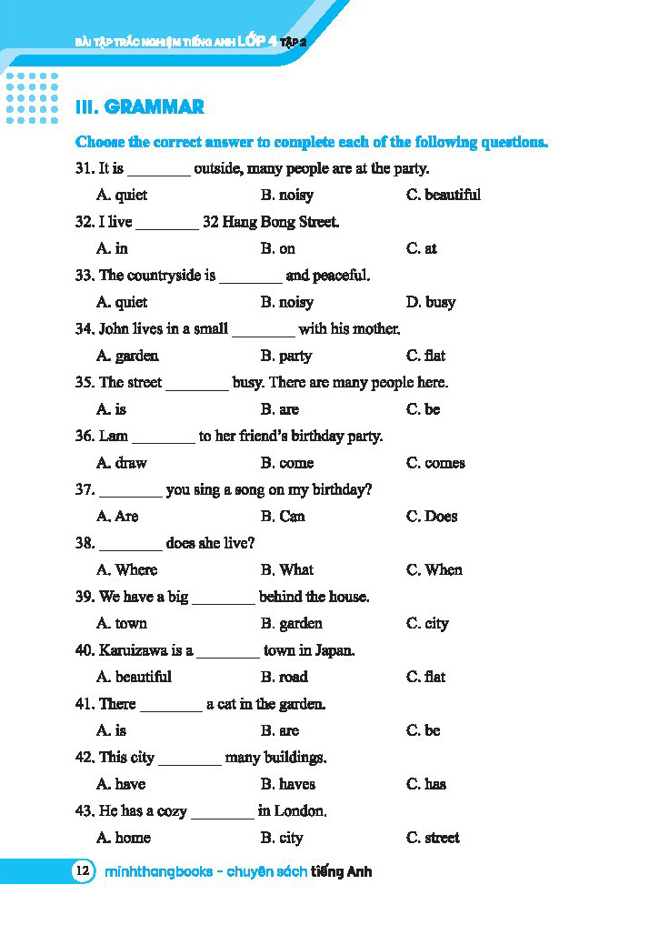 bộ global success - bài tập trắc nghiệm tiếng anh lớp 4 - tập 2 - có đáp án