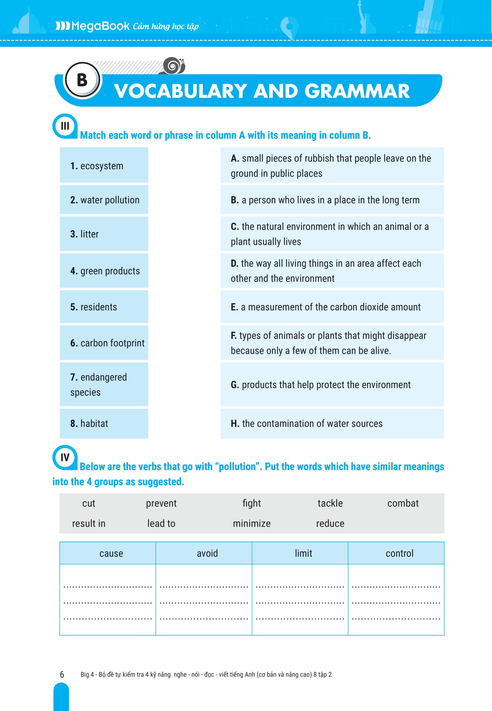 bộ global success - big 4 - bộ đề tự kiểm tra 4 kỹ năng nghe-nói-đọc-viết tiếng anh cơ bản và nâng cao 8 - tập 2