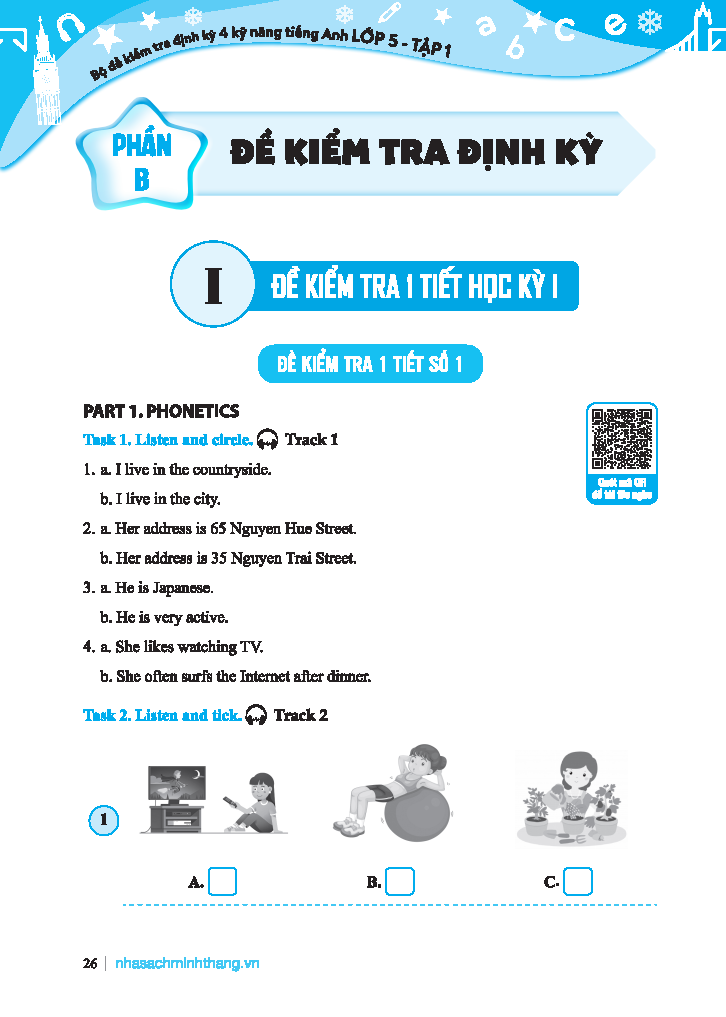 Bo
						
										
										Global Success - Bo De Kiem Tra Dinh Ky 4 Ky Nang Tieng Anh Lop 5 - Tap 1 (Co Dap An)