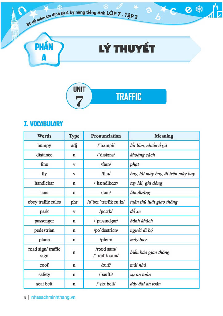 bộ global success - bộ đề kiểm tra định kỳ 4 kỹ năng tiếng anh lớp 7 - tập 1 (có đáp án)