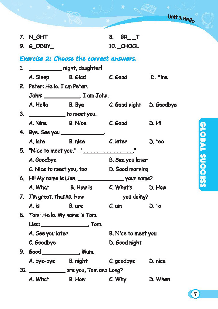 bộ global success - bộ đề kiểm tra tiếng anh lớp 3 - tập 1 - có đáp án