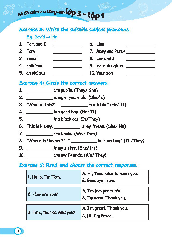 bộ global success - bộ đề kiểm tra tiếng anh lớp 3 - tập 1 - có đáp án