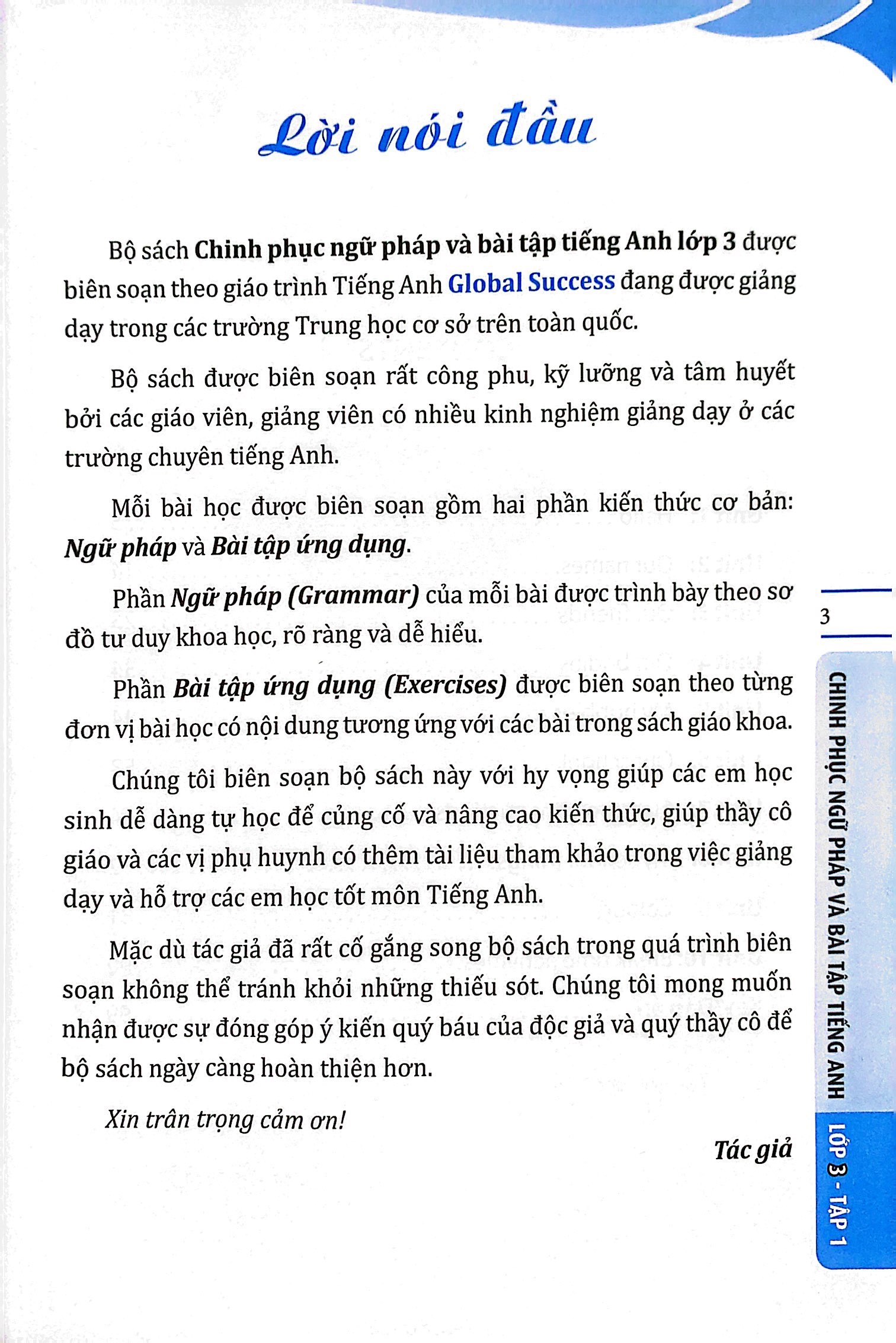bộ global success - chinh phục ngữ pháp và bài tập tiếng anh lớp 3 - tập 1 (có đáp án)
