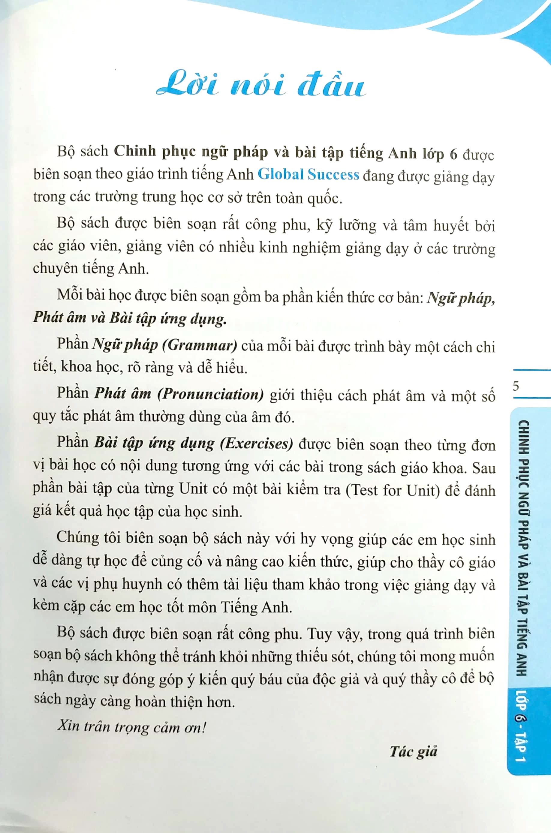 bộ global success - chinh phục ngữ pháp và bài tập tiếng anh lớp 6 - tập 1 (có đáp án) (tái bản 2023)