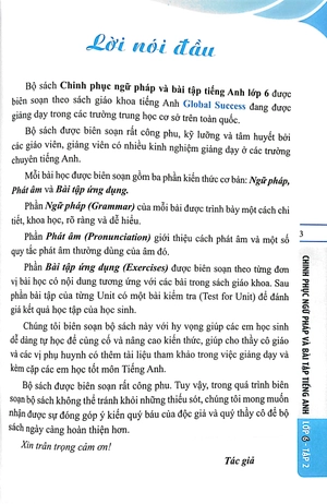 bộ global success - chinh phục ngữ pháp và bài tập tiếng anh lớp 6 - tập 2 (có đáp án)