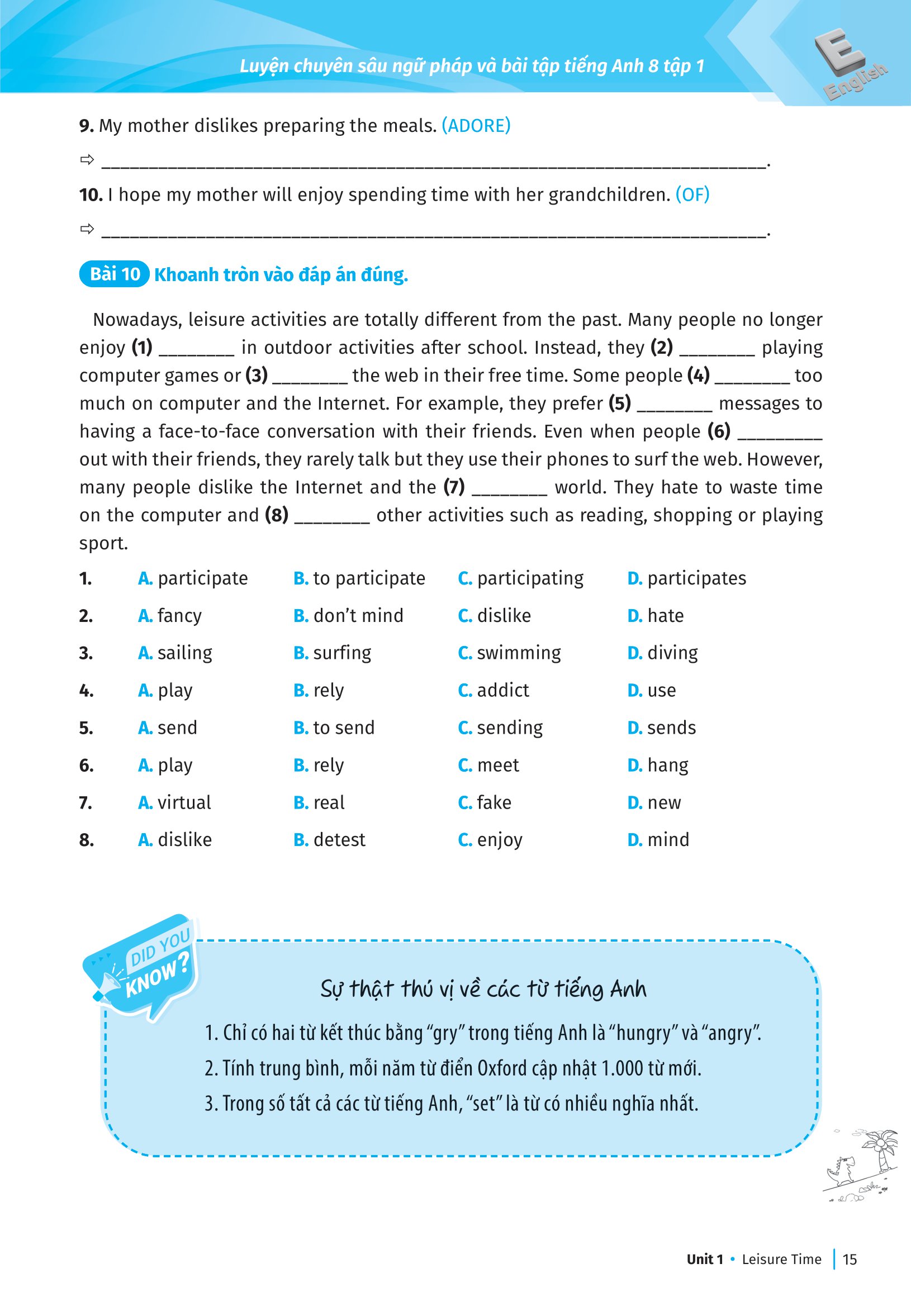 bộ global success - luyện chuyên sâu ngữ pháp và bài tập tiếng anh 8 - tập 1