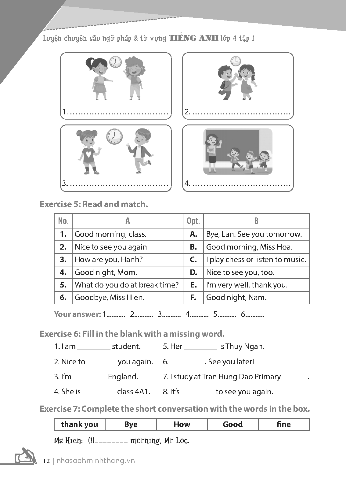 bộ global success - luyện chuyên sâu ngữ pháp và từ vựng tiếng anh lớp 4 - tập 1 (có đáp án)