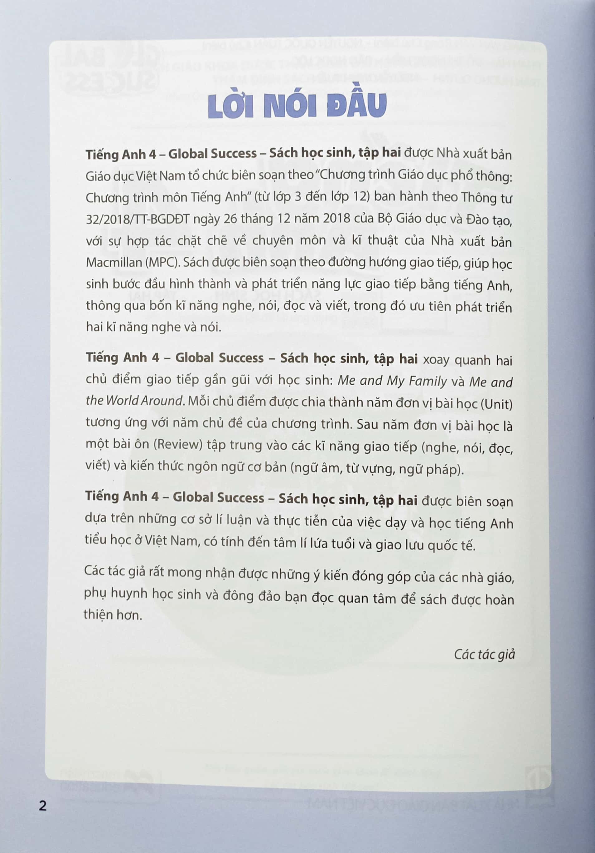 bộ global success - tiếng anh 4 tập 2 - sách học sinh (2023)
