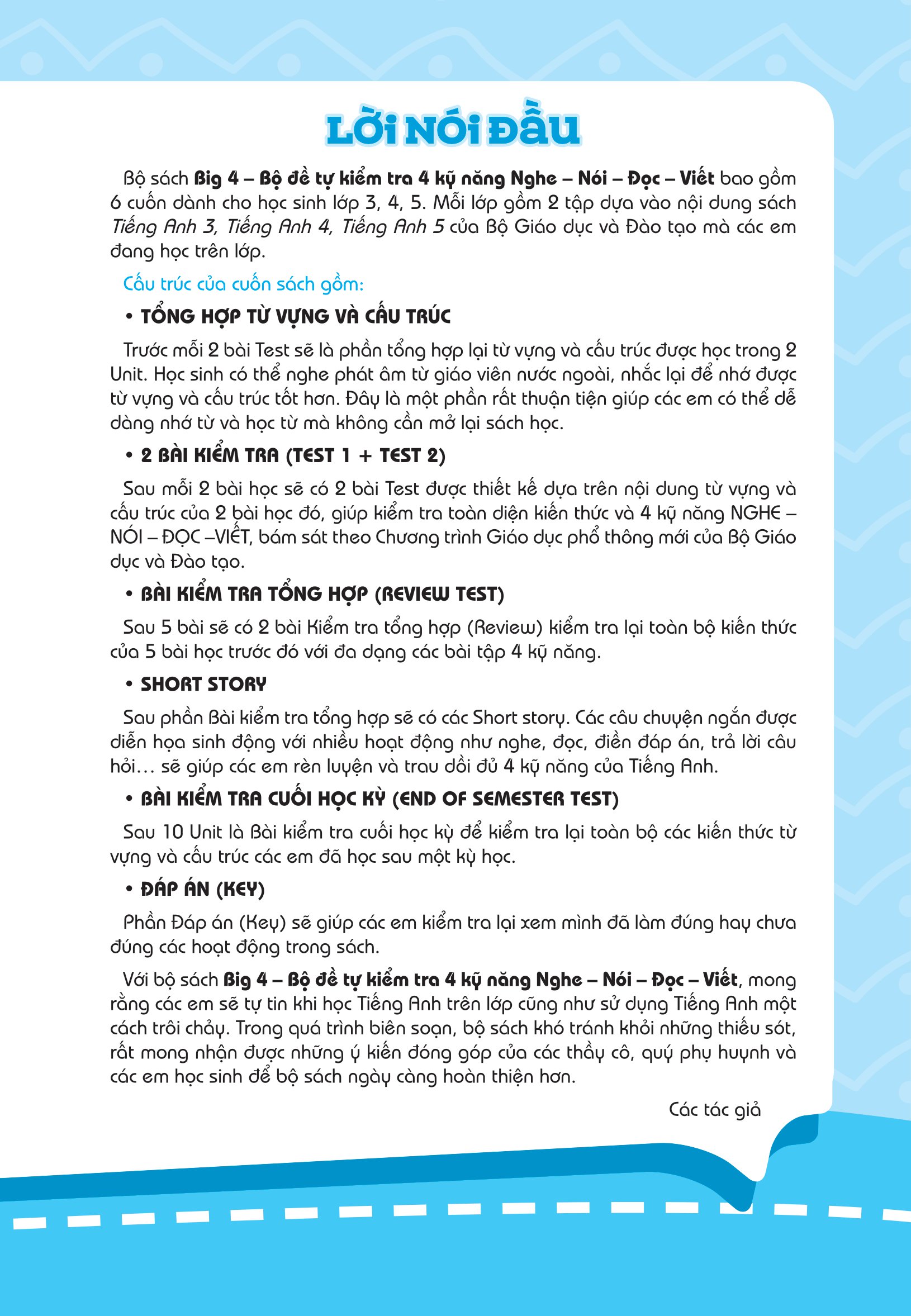 bộ global sucess - big 4 - bộ đề tự kiểm tra 4 kỹ năng nghe-nói-đọc-viết tiếng anh cơ bản và nâng cao - lớp 3 - tập 1