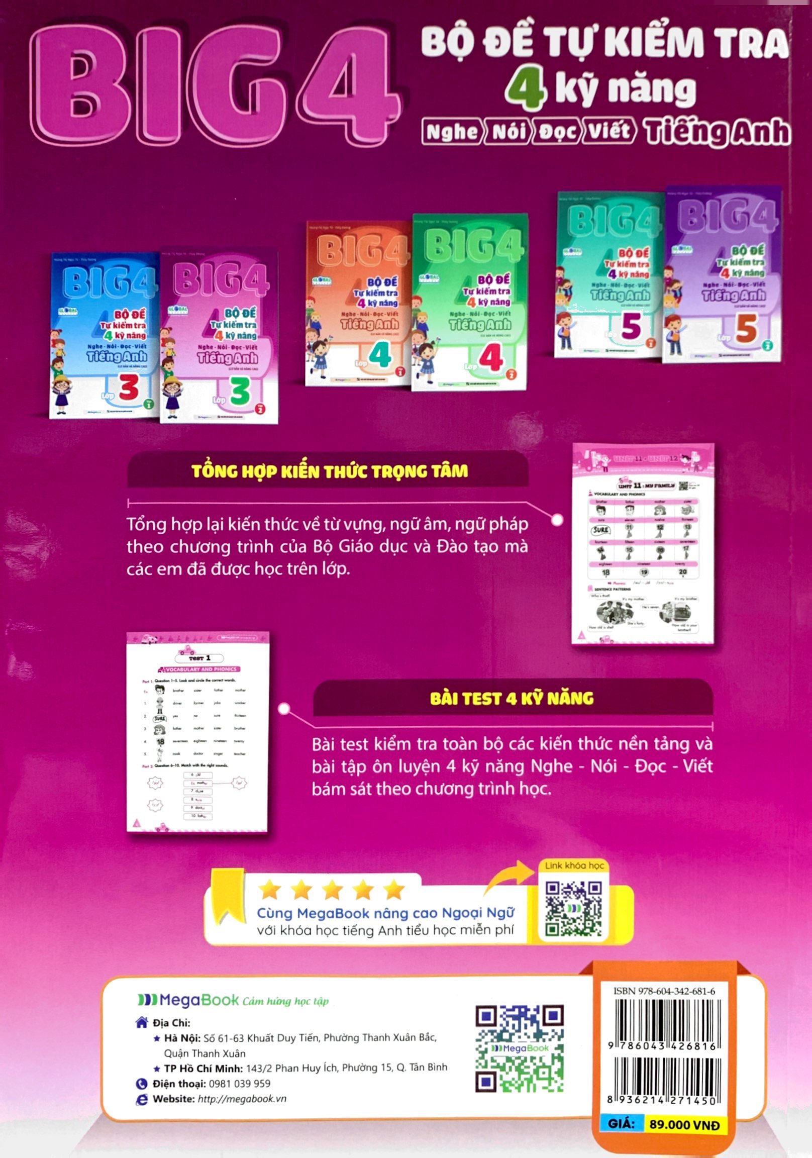 bộ global sucess - big 4 - bộ đề tự kiểm tra 4 kỹ năng nghe-nói-đọc-viết tiếng anh cơ bản và nâng cao - lớp 3 - tập 2