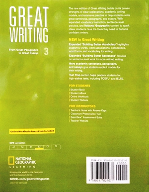 bộ great writing 3: student book with online workbook