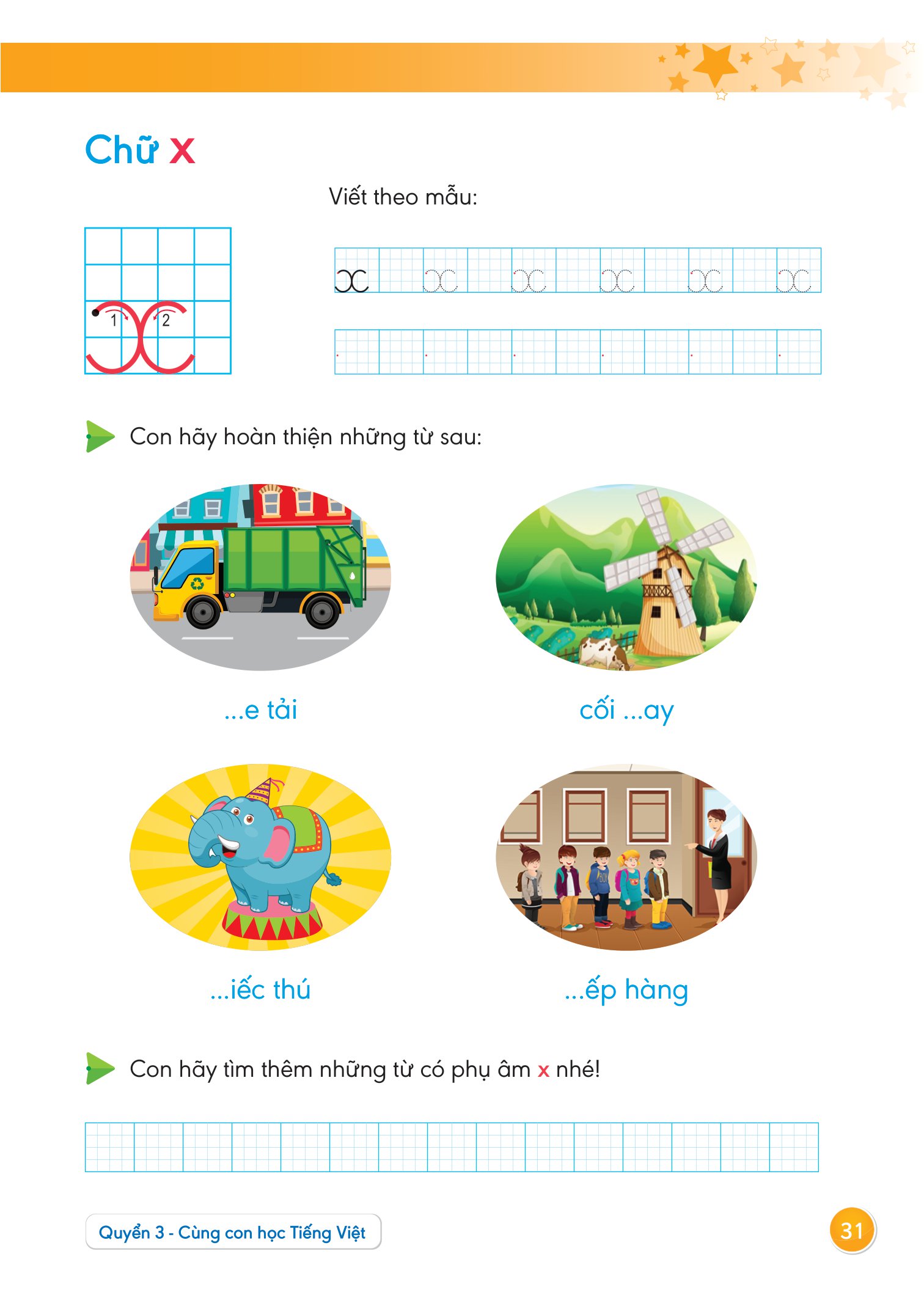 bộ hành trang giúp con tự tin vào lớp 1 - quyển 3: cùng con học tiếng việt