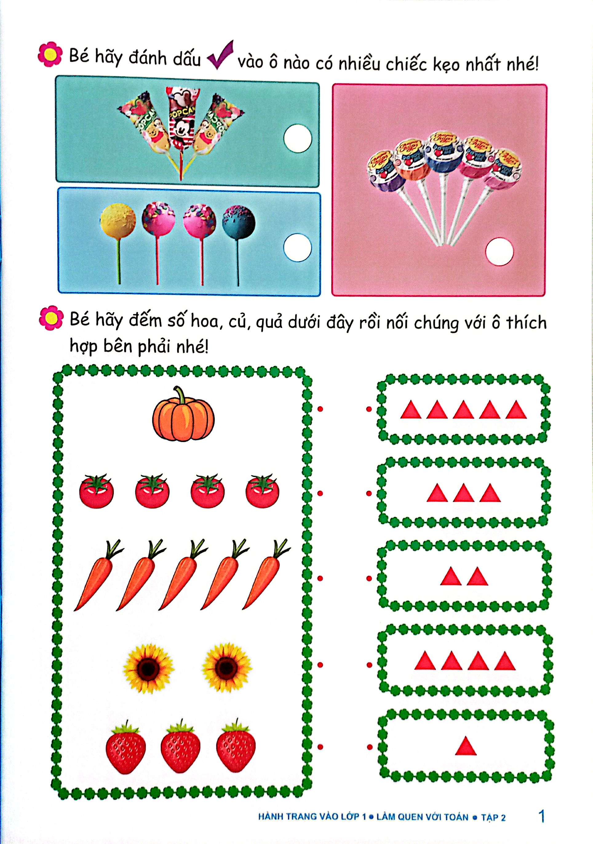 bộ hành trang vào lớp 1 - làm quen với toán tập 2