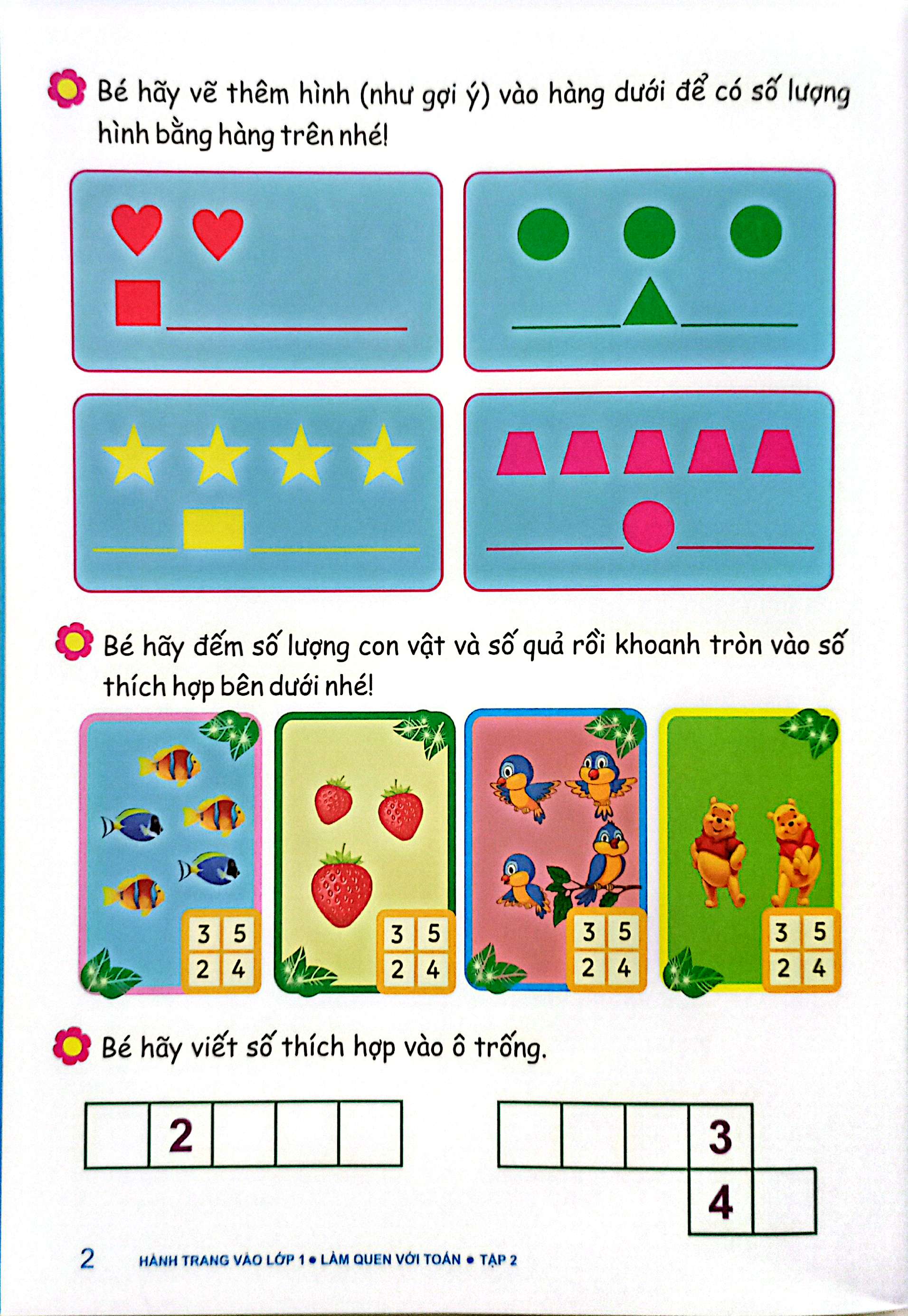 bộ hành trang vào lớp 1 - làm quen với toán tập 2