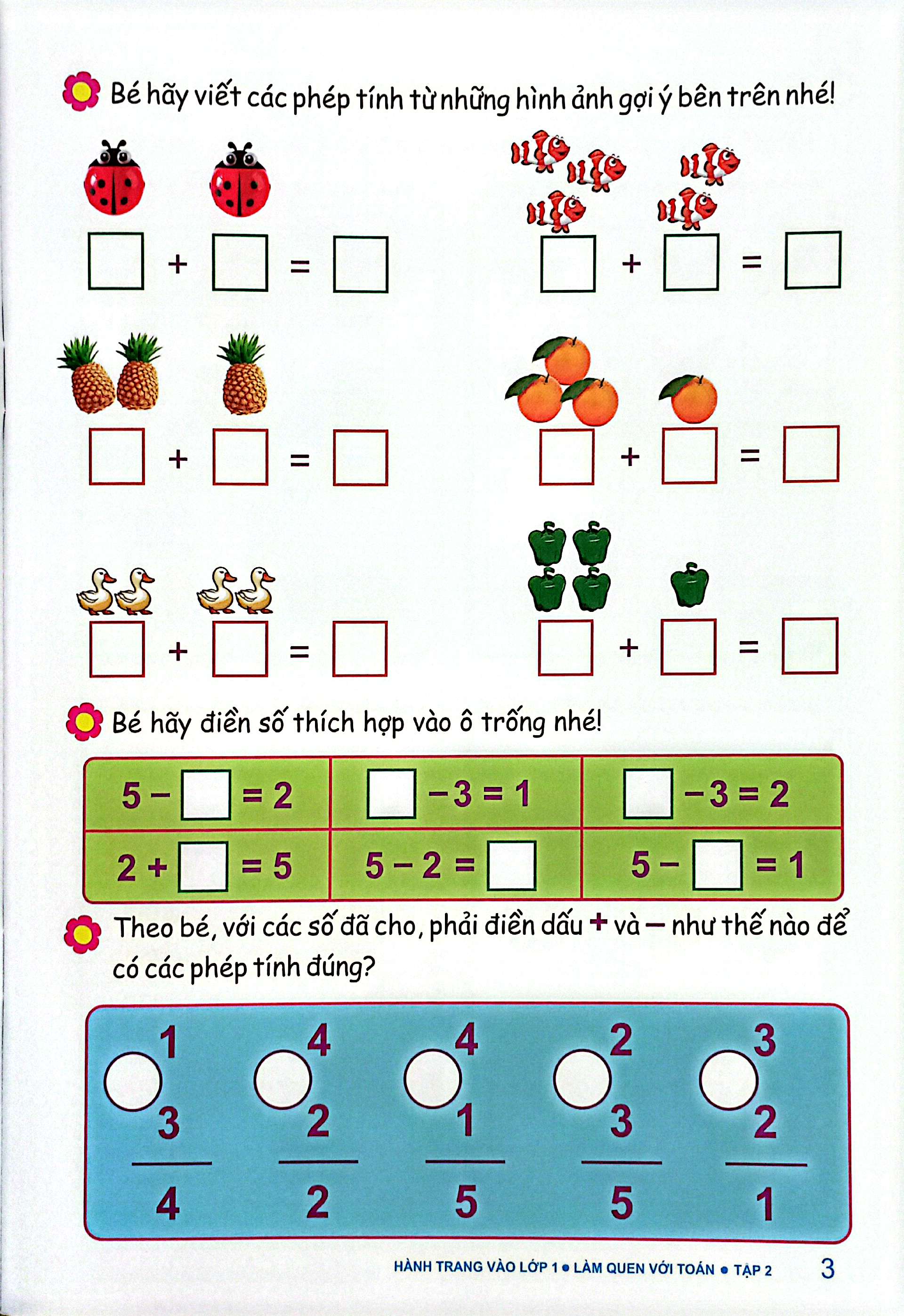 bộ hành trang vào lớp 1 - làm quen với toán tập 2