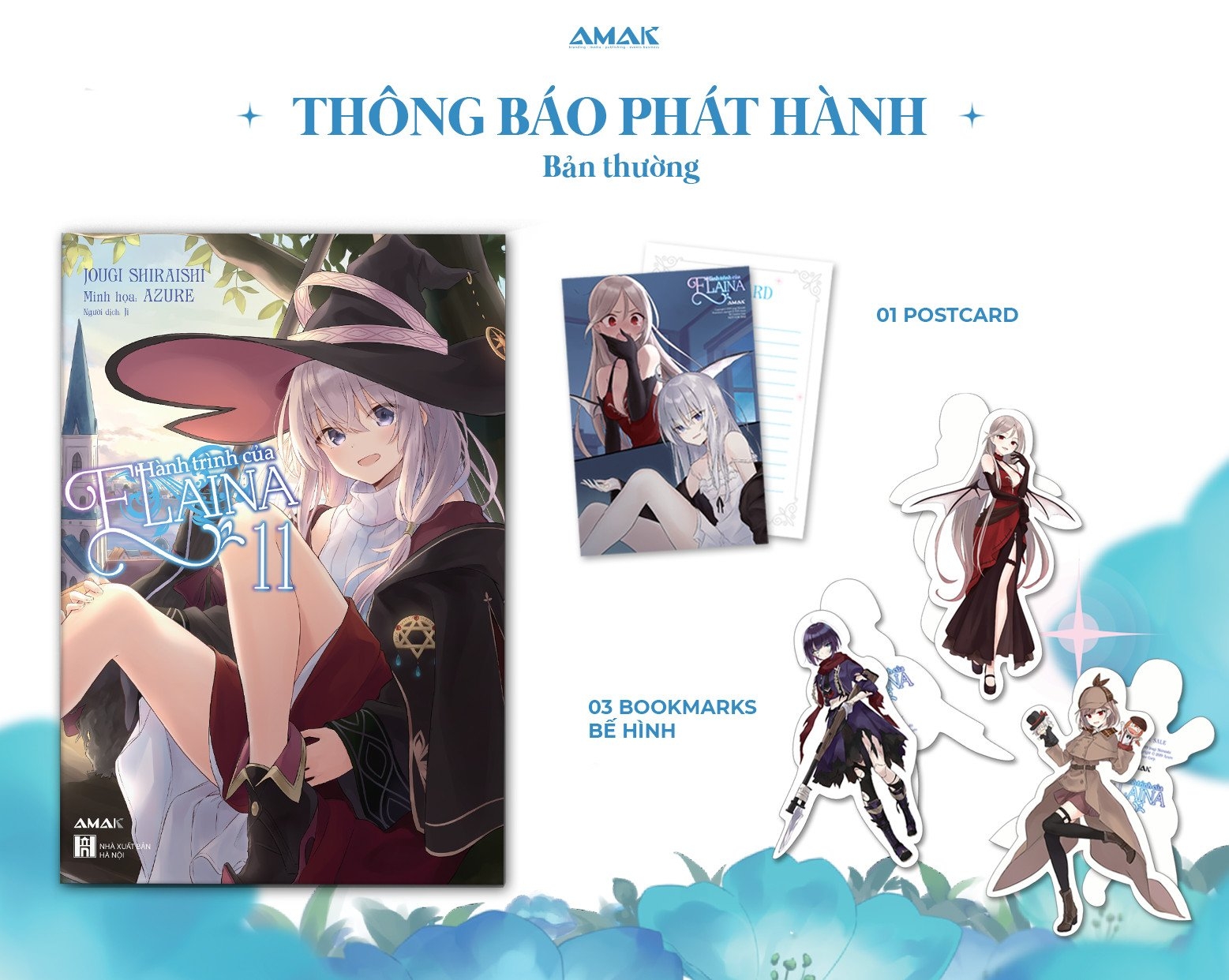 bộ hành trình của elaina - tập 11 - tặng kèm 03 bookmark bế hình nhân vật + 1 postcard