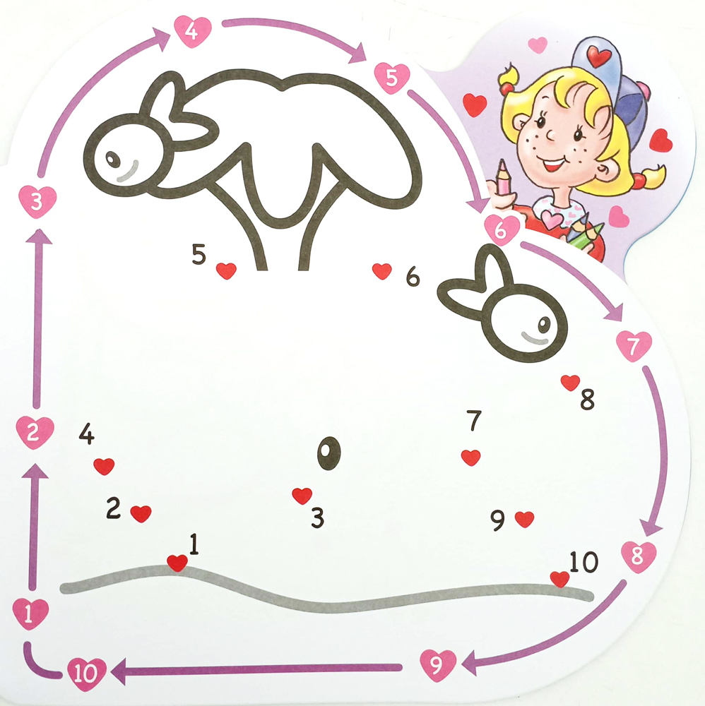 bộ heart to heart - nối số và tô màu 1