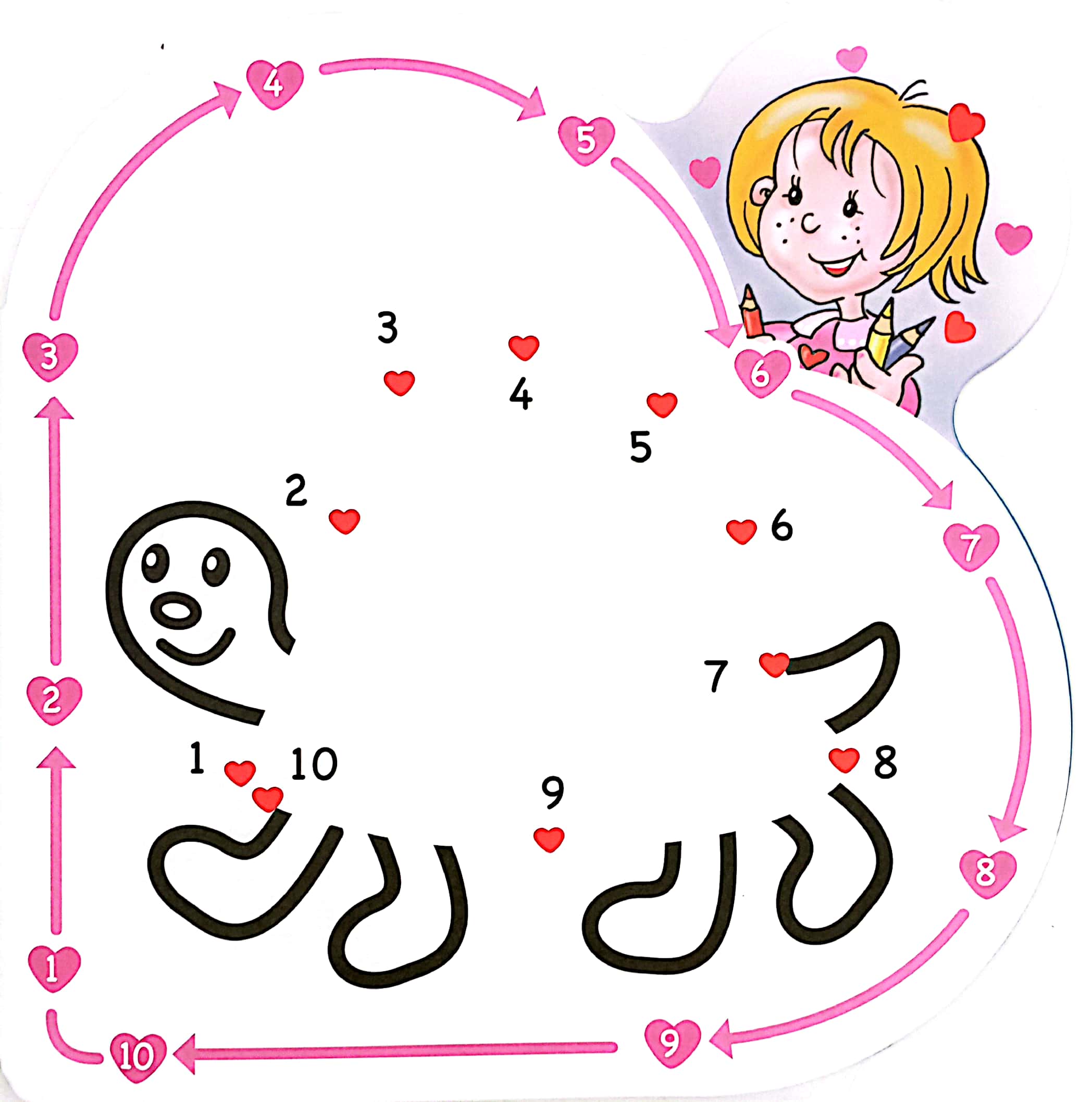 bộ heart to heart - nối số và tô màu 2