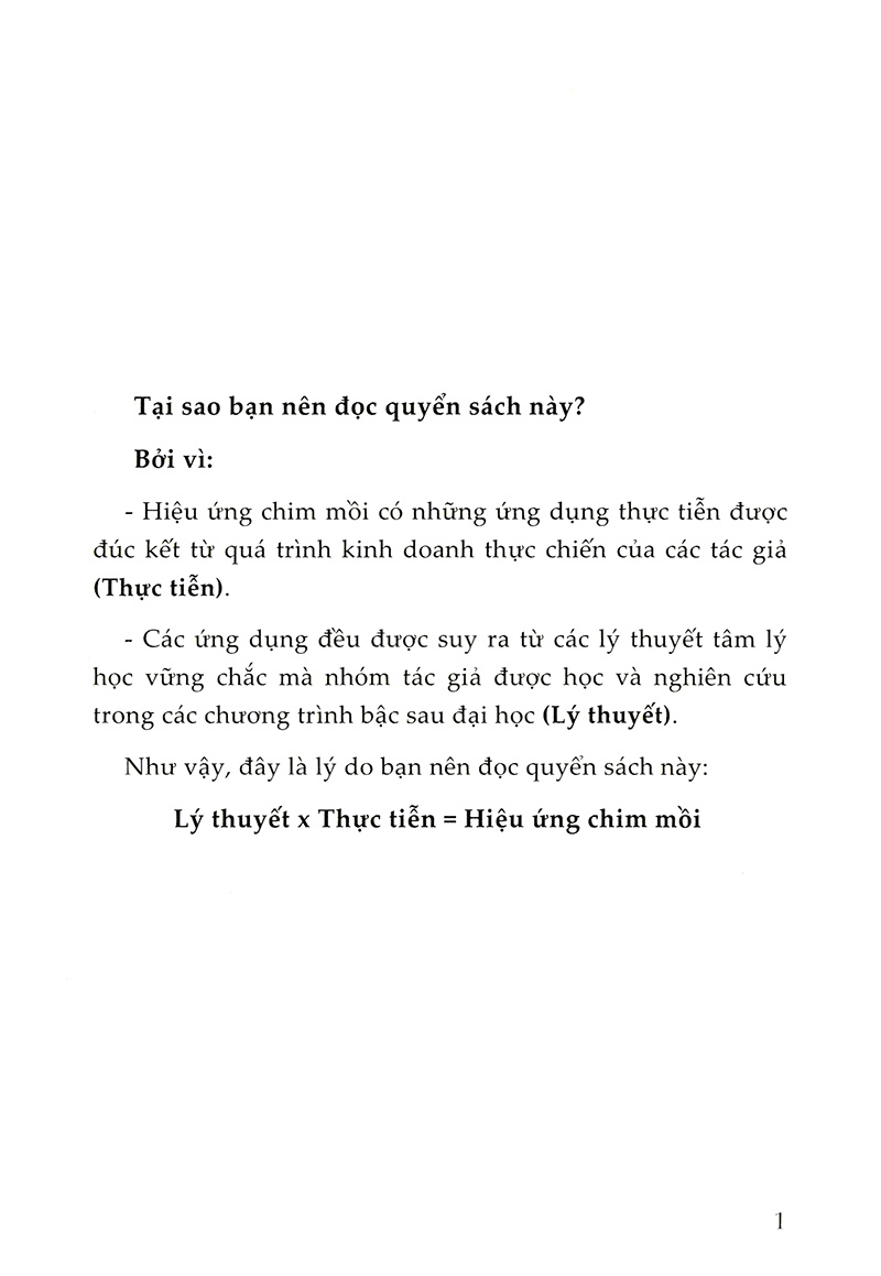 bộ hiệu ứng chim mồi - tập 1 (tái bản 2023)