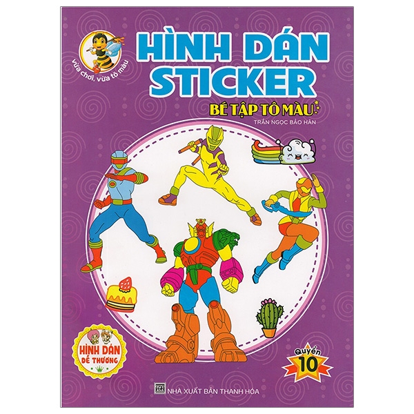 bộ hình dán sticker - bé tập tô màu - quyển 10