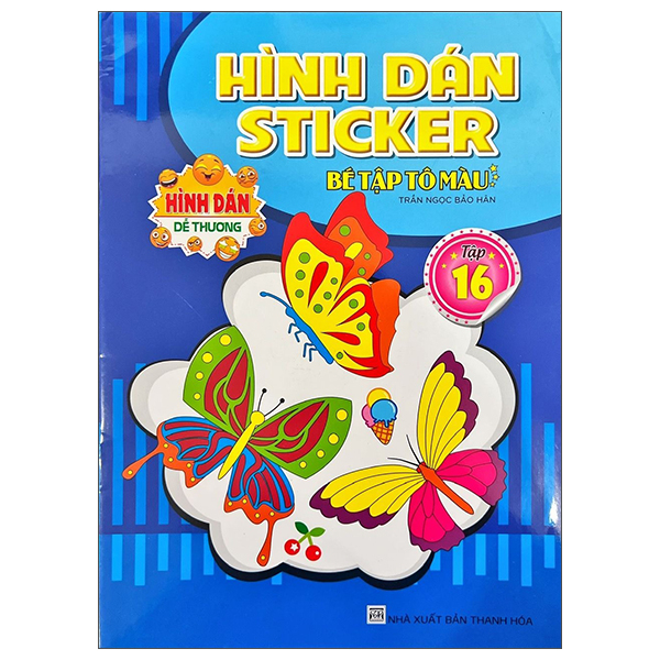 bộ hình dán sticker - bé tập tô màu (quyển 16)