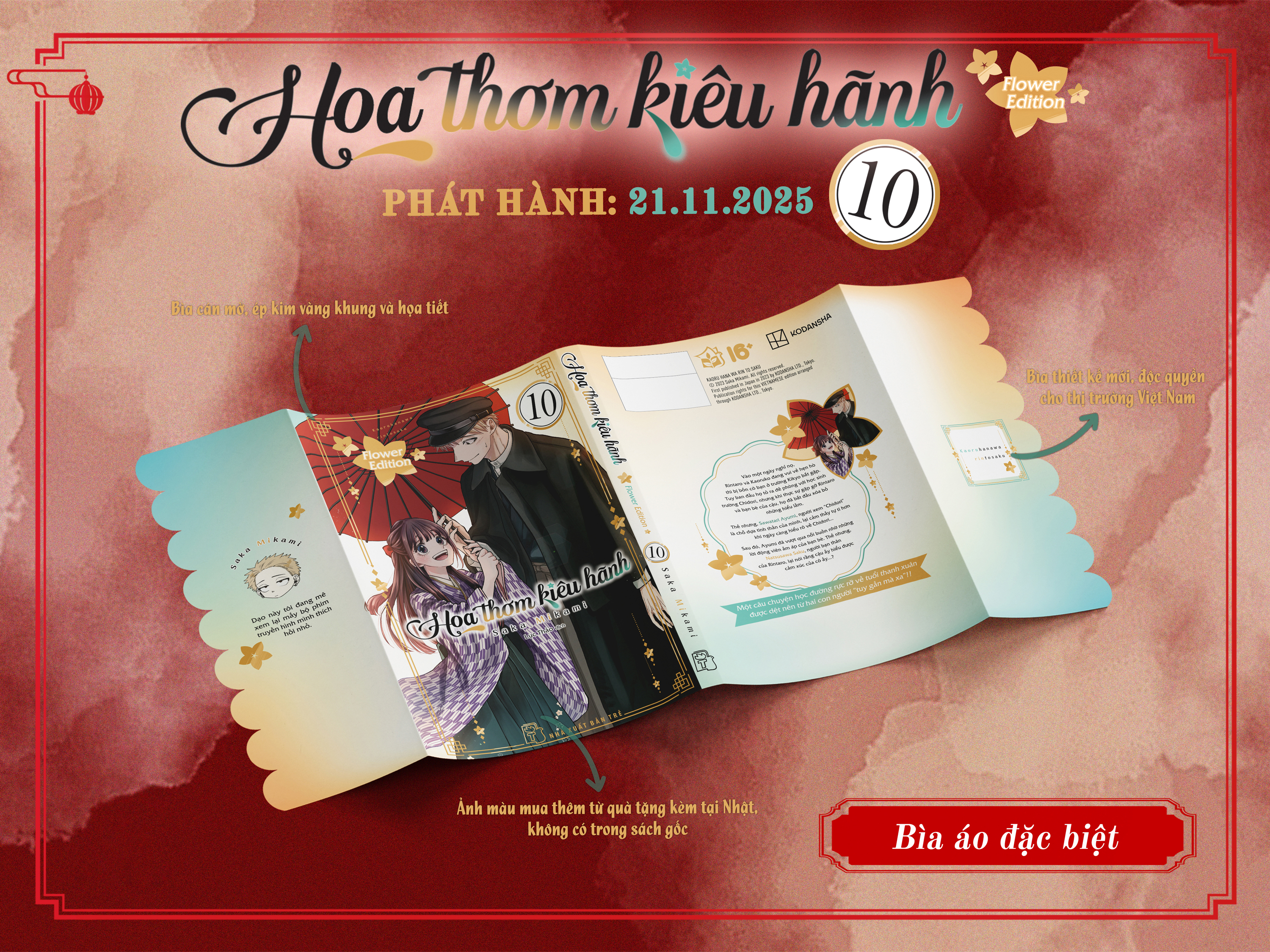 Bo
						
										
										Hoa Thom Kieu Hanh - Tap 10 - Flower Edition - Tang Kem Lich Giay De Ban + Moc Khoa Mica + Hop Giay Dung Qua