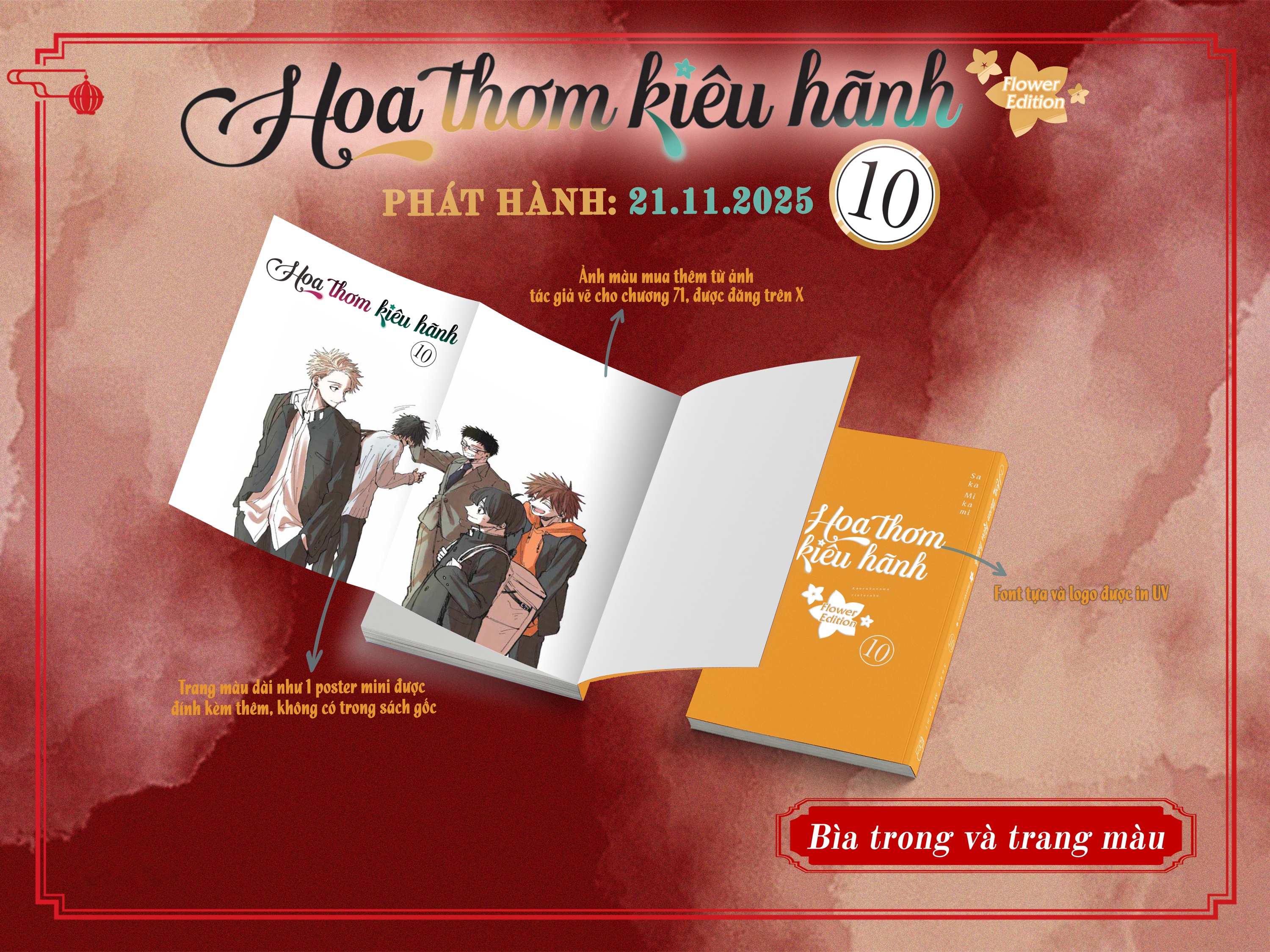 Bo
						
										
										Hoa Thom Kieu Hanh - Tap 10 - Flower Edition - Tang Kem Lich Giay De Ban + Moc Khoa Mica + Hop Giay Dung Qua