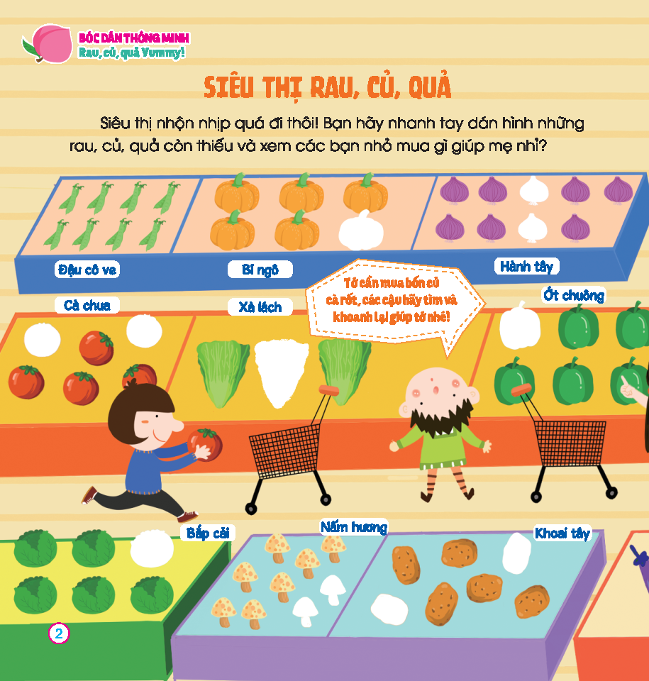 Bo
						
										
										Hoan Thien Ky Nang 3-7 Tuoi - Boc Dan Hinh Thong Minh - Rau, Cu, Qua Yummy!