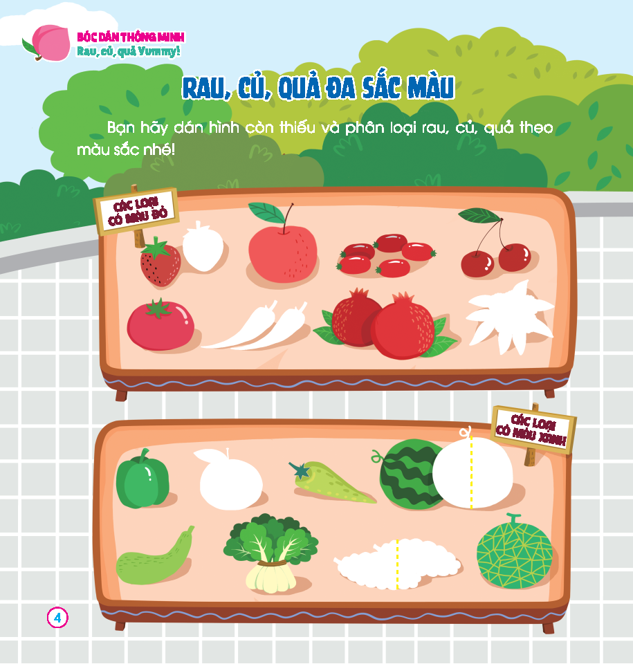 Bo
						
										
										Hoan Thien Ky Nang 3-7 Tuoi - Boc Dan Hinh Thong Minh - Rau, Cu, Qua Yummy!