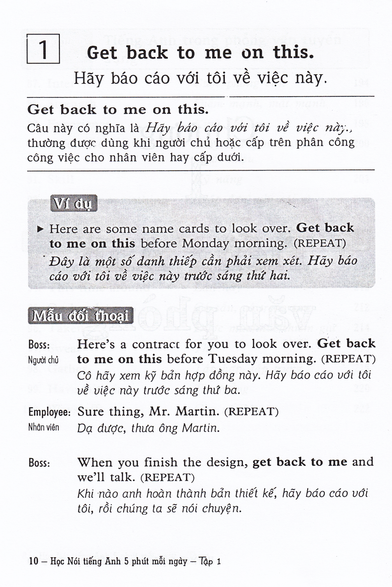 bộ học nói tiếng anh 5 phút mỗi ngày - tập 1 (kèm cd)