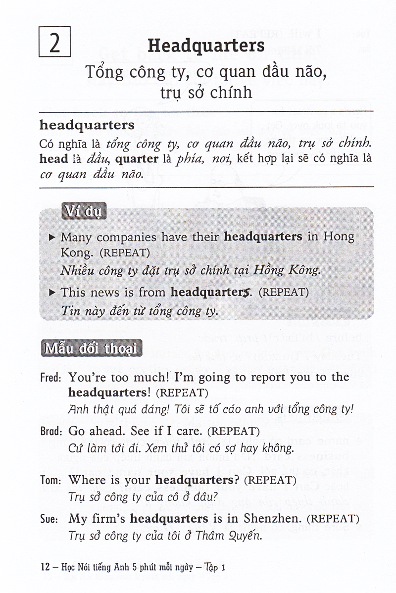 bộ học nói tiếng anh 5 phút mỗi ngày - tập 1 (kèm cd)