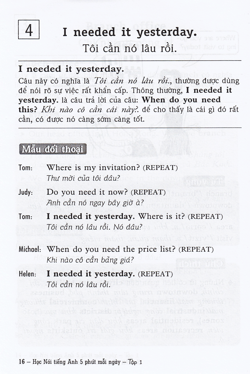 bộ học nói tiếng anh 5 phút mỗi ngày - tập 1 (kèm cd)