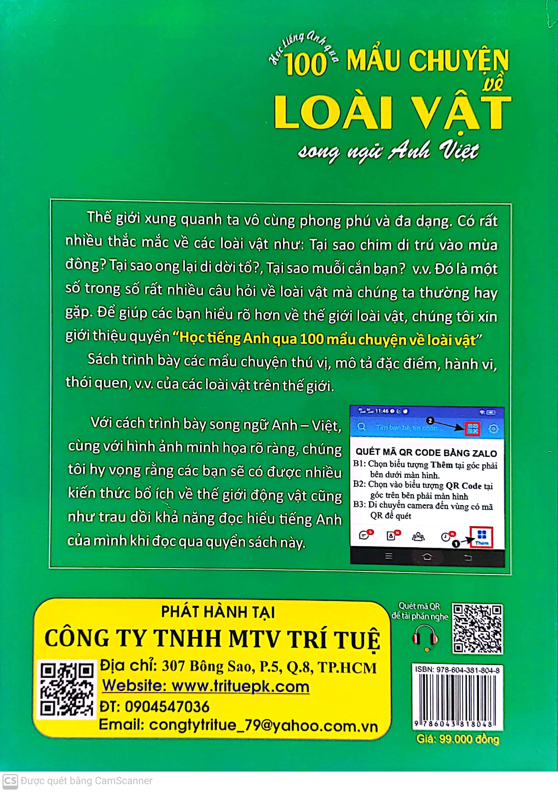 bộ học tiếng anh qua 100 mẩu chuyện về loài vật (song ngữ anh - việt)