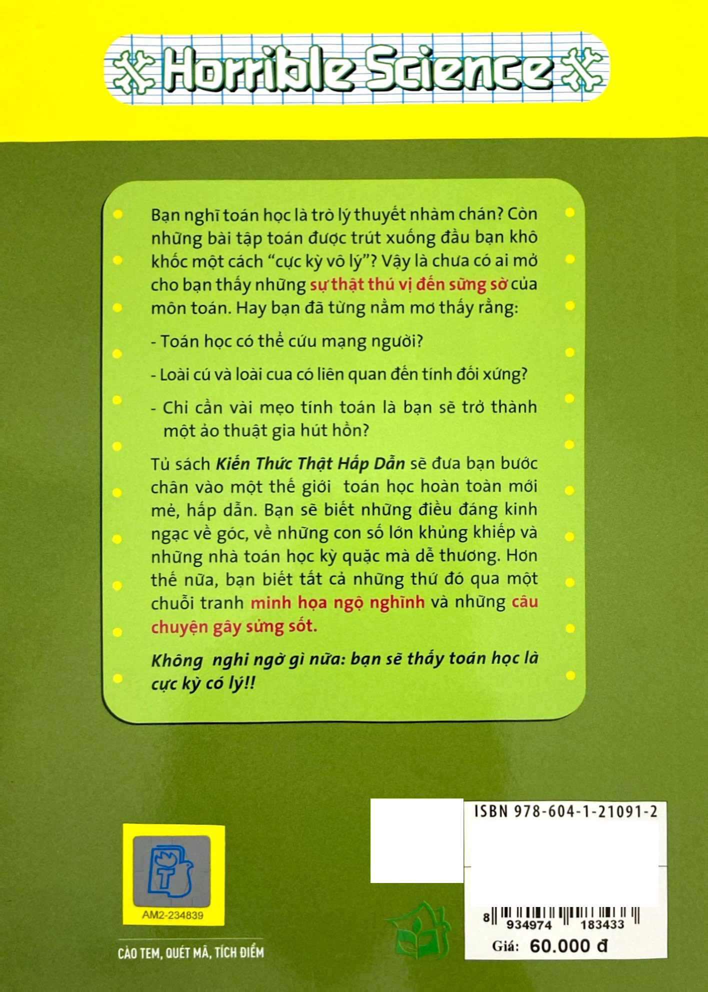 bộ horrible science: toán học độc đáo vô cùng - tập 2: những câu chuyện cực kỳ có lý (tái bản 2022)