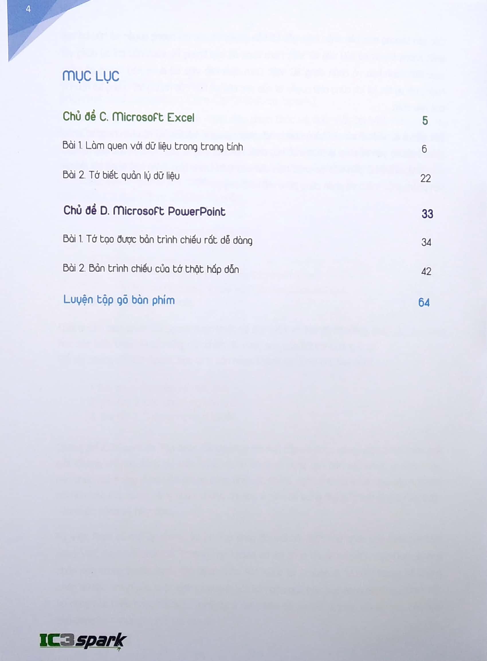 bộ ic3 spark - các ứng dụng chủ chốt - tập 2: microsoft excel và microsoft powerpoint