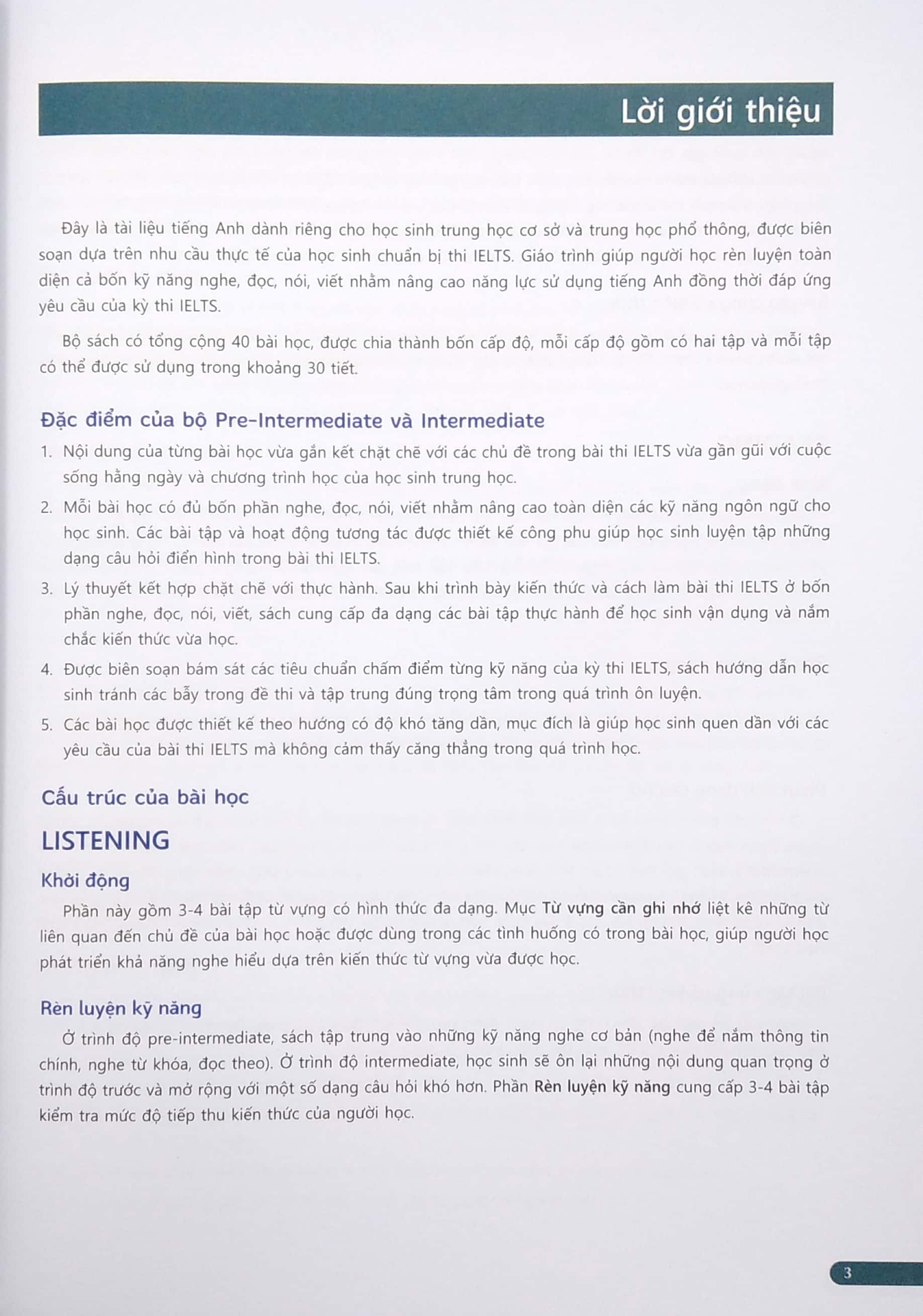 bộ ielts trung học - intermediate - book 1