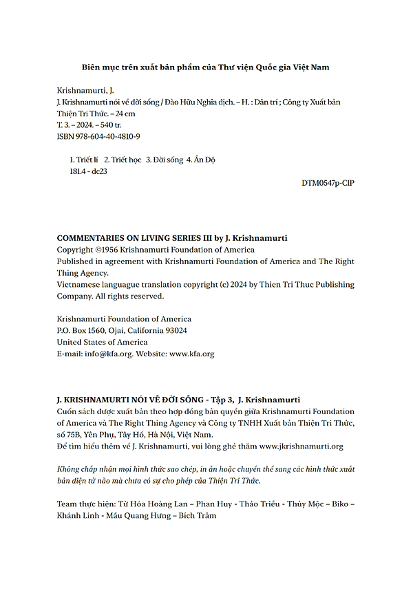 Bo
						
										
										J. Krishnamurti Noi Ve Doi Song - Tap 3