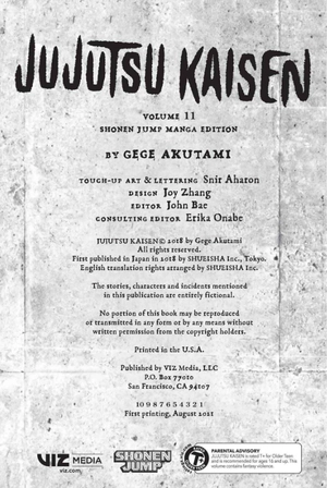 bộ jujutsu kaisen 11 (english edition)