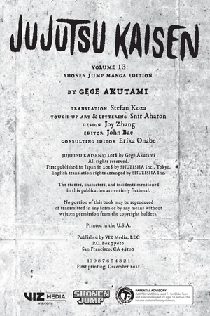 bộ jujutsu kaisen 13 (english edition)