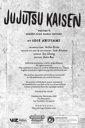 bộ jujutsu kaisen 6 (english edition)