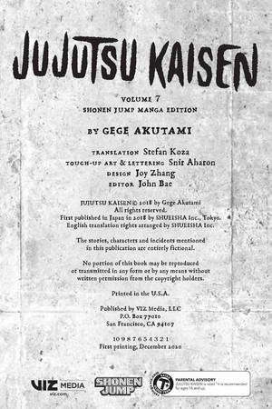 bộ jujutsu kaisen 7 (english edition)