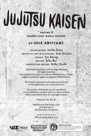 bộ jujutsu kaisen 9 (english edition)