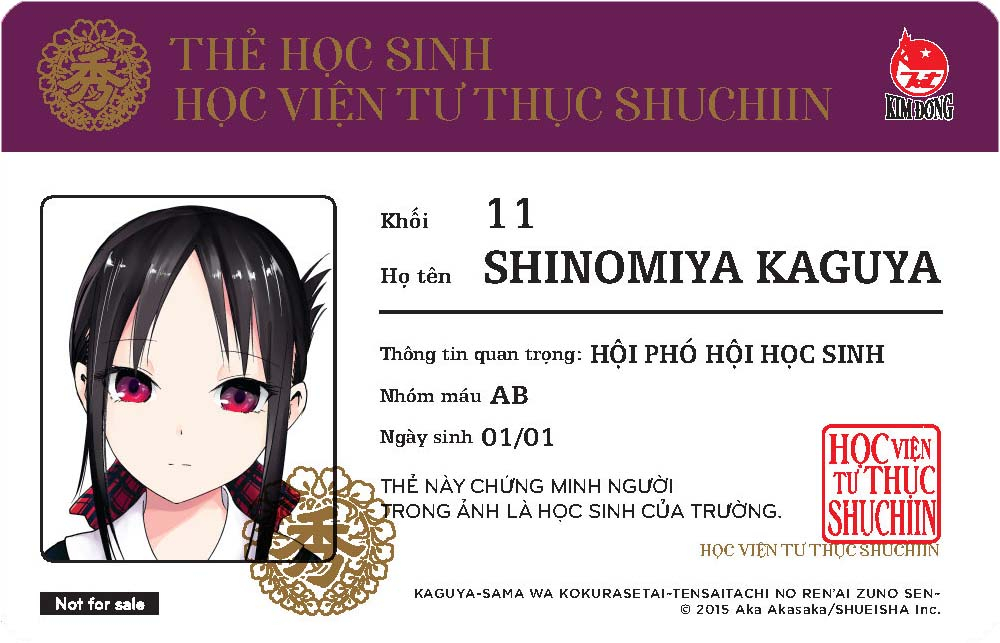 bộ kaguya-sama - cuộc chiến tỏ tình - tập 4 - tặng kèm 1 trong 2 mẫu thẻ học sinh