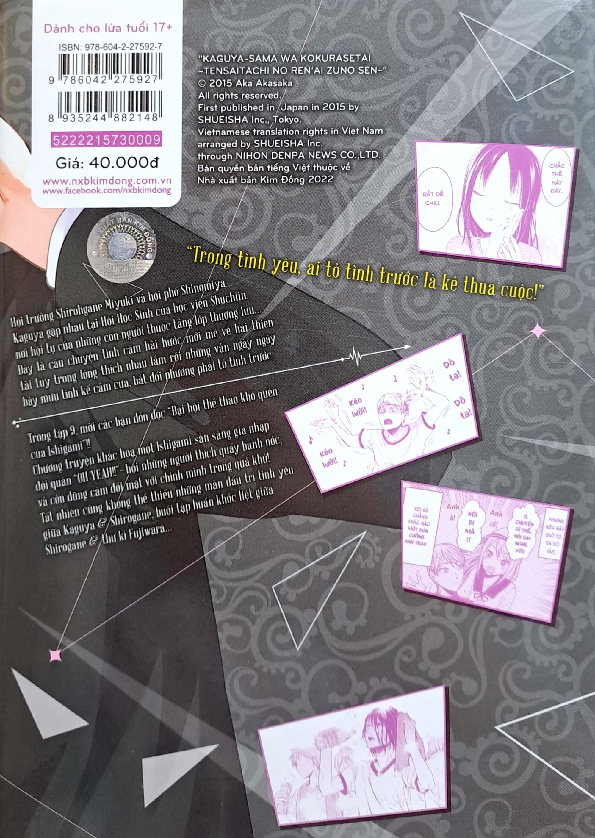 bộ kaguya-sama - cuộc chiến tỏ tình - tập 9